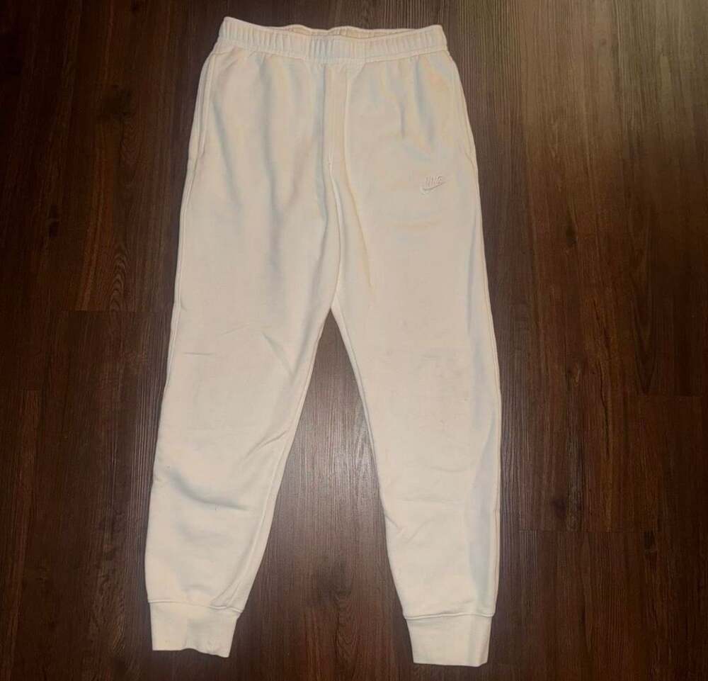 Nike Sportswear Club Fleece Jogger Sweatpants Off White Size M